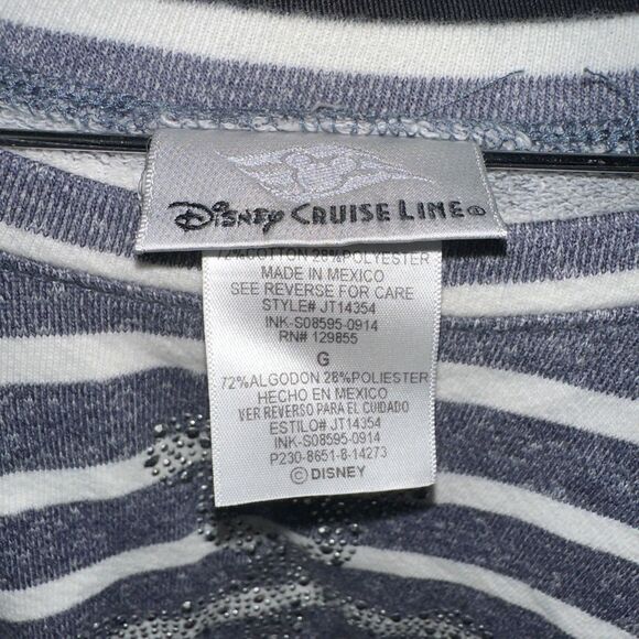 Walt Disney Cruise Line Studded Mickey Mouse Anchor Lightweight Sweatshirt L - Picture 5 of 9
